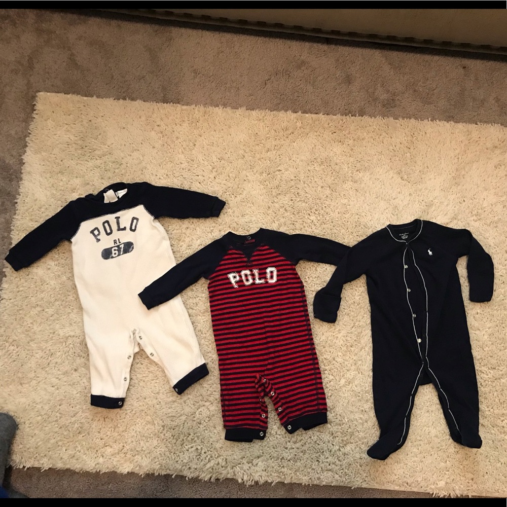 3 Polo Baby Onesie Outfits / Suits